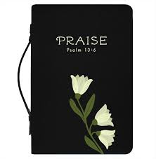 Praise Psalm 13:6 Bible Cover Black XL (28632XL)