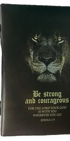 Be Strong and Courageous Bible Cover Brown XL (24122XL)