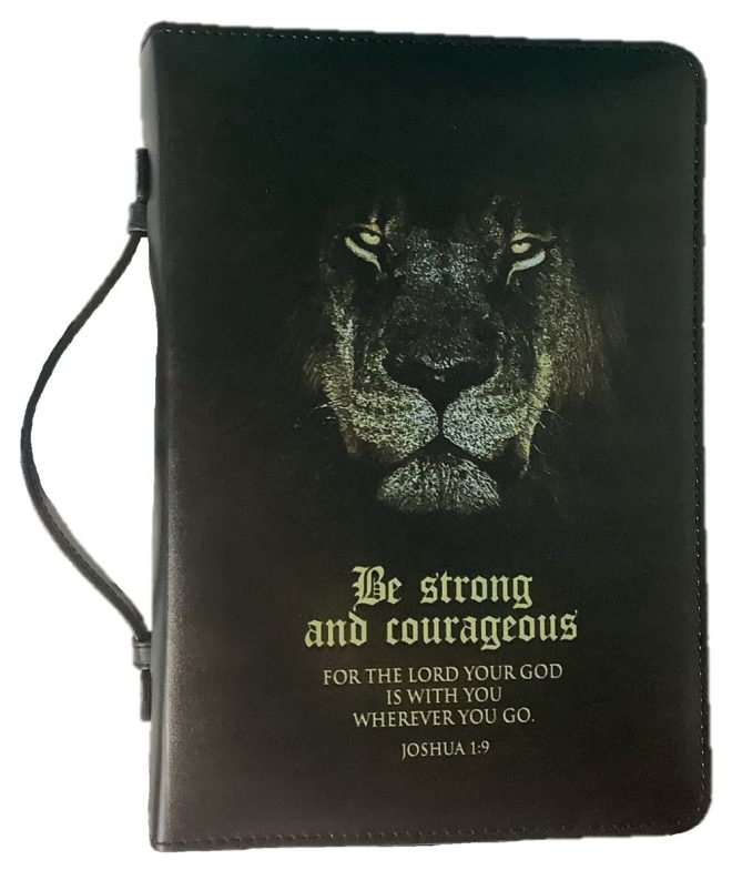 Be Strong and Courageous Bible Cover Brown XL (24122XL)