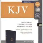 KJV Holy Bible Large Print Center, Column Reference Bible, Black Leathersoft with Thumb Indexing, 53,000 Cross References, Red Letter, Comfort Print