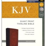 KJV Bible Giant Print Thinline Bible, Vintage Series, Leathersoft, Brown, Red Letter, Thumb Indexed, Comfort Print