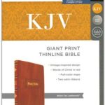 KJV Bible Giant Print Thinline Bible, Vintage Series, Leathersoft, Tan, Red Letter, Thumb Indexed, Comfort Print