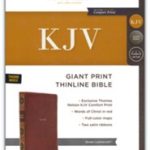 KJV Thinline Bible Giant Print Leathersoft Brown Red Letter Comfort Print
