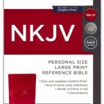 NKJV End-of-Verse Reference Bible Personal Size Large Print Leathersoft Pink Red Letter Comfort Print