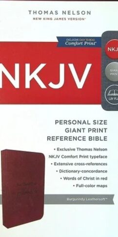 NKJV Personal Size Bible, Giant Print, Leathersoft, Burgundy, Red Letter, Comfort Print
