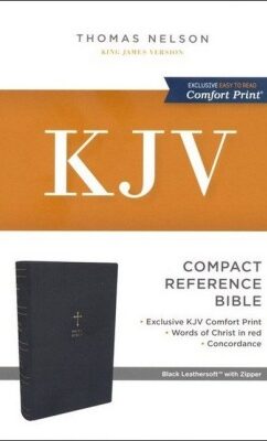KJV Compact Bible w/ 43,000 Cross References, Black Leathersoft with zipper, Red Letter, Comfort Print