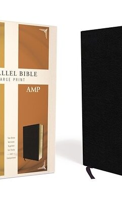 KJV/AMP Parallel Bible Large Print Bonded Leather Black Red Letter Edition